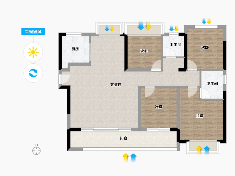 福建省-莆田市-建发融信悦鸣-102.86-户型库-采光通风