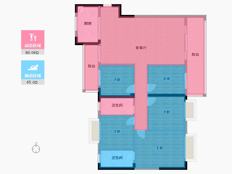 福建省-泉州市-银河天悦-131.89-户型库-动静分区