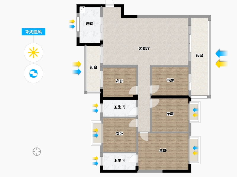 福建省-泉州市-银河天悦-131.89-户型库-采光通风