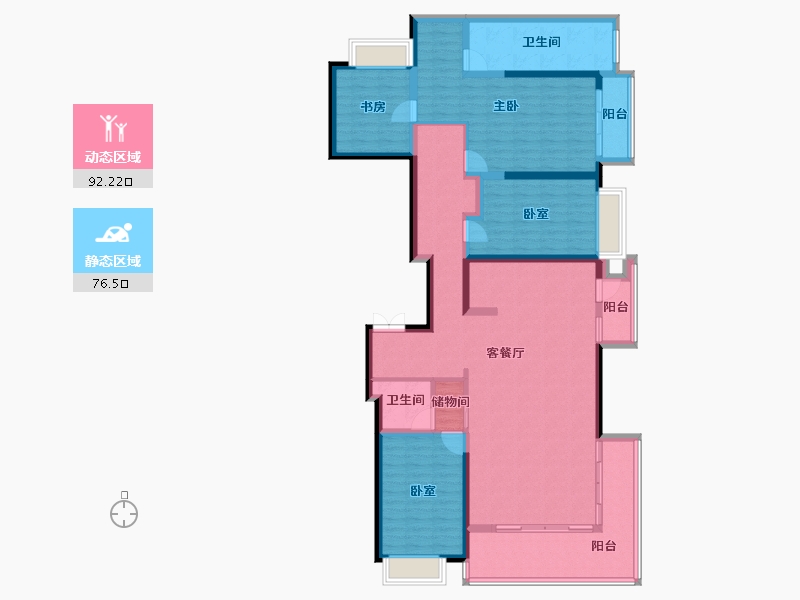 云南省-昆明市-七彩国际社区-151.21-户型库-动静分区