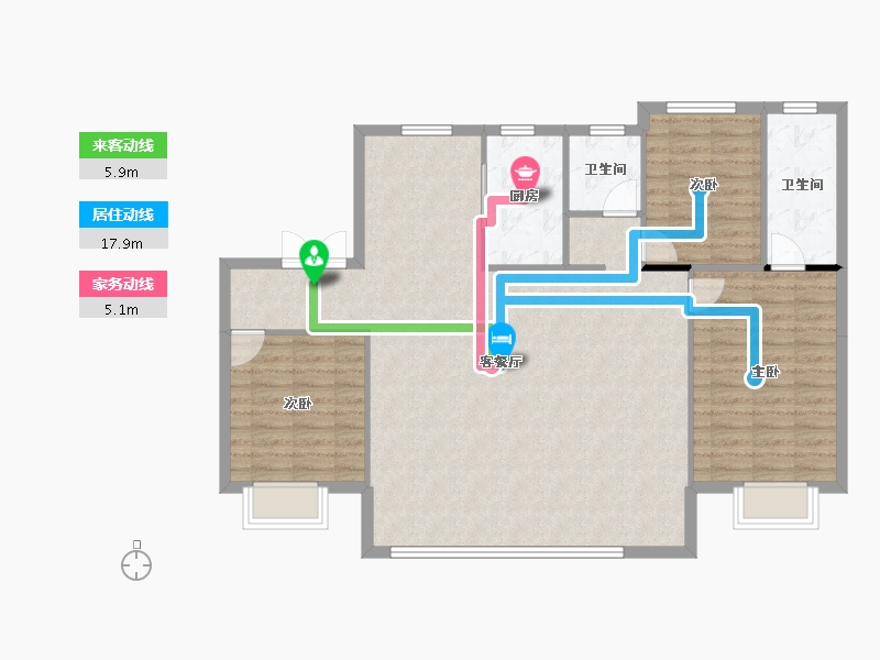 甘肃省-定西市-荣泰御园-113.71-户型库-动静线