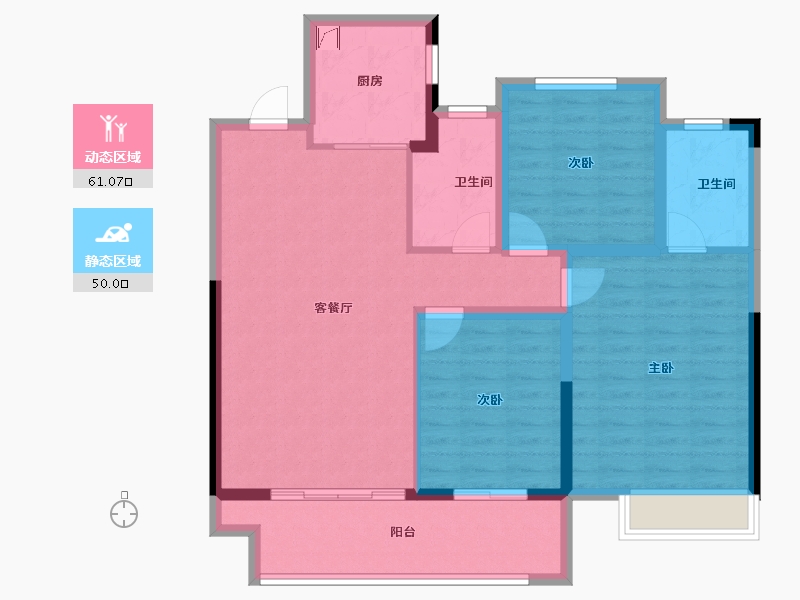 山东省-滨州市-中梁众成·拾光九樾-100.00-户型库-动静分区