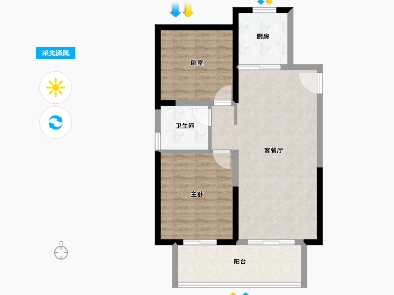 云南省-昆明市-七彩云南古滇名城-72.00-户型库-采光通风