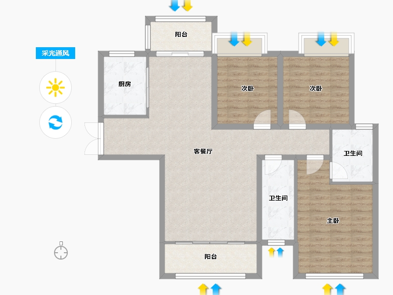 湖南省-湘西土家族苗族自治州-凤凰德馨园-102.13-户型库-采光通风