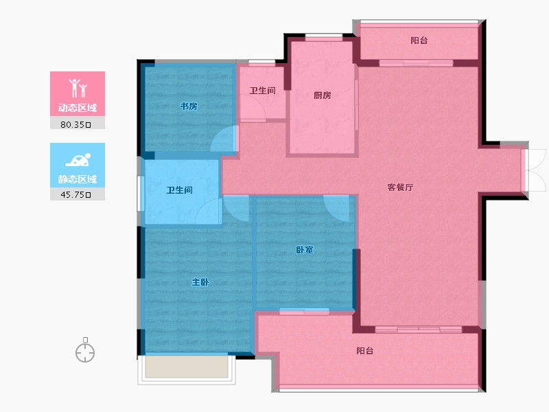 江苏省-常州市-星河国际-114.80-户型库-动静分区