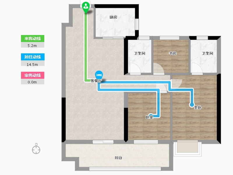 湖北省-孝感市-新城悦隽-85.70-户型库-动静线