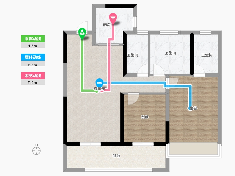 江苏省-南京市-颐和铂岸江璟-88.00-户型库-动静线