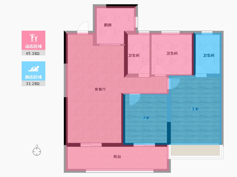 江苏省-南京市-颐和铂岸江璟-88.00-户型库-动静分区