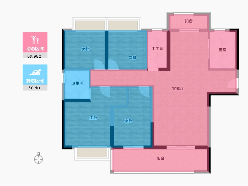 湖南省-长沙市-碧桂园智慧城市-115.00-户型库-动静分区