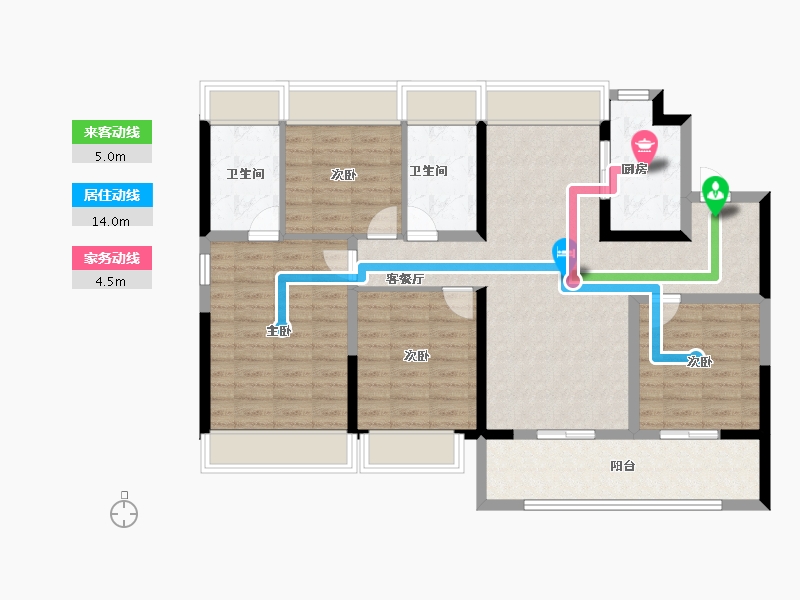 江苏省-南京市-颐和铂岸江璟-104.00-户型库-动静线