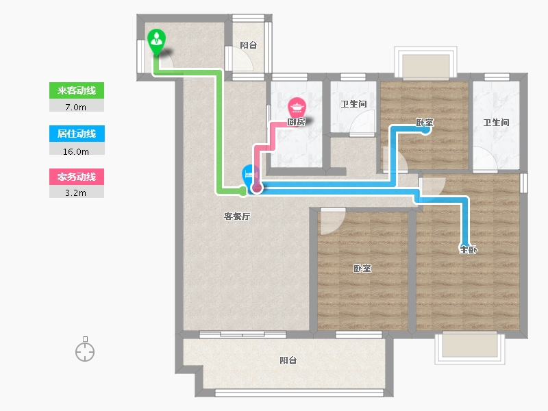 云南省-昭通市-凤凰幸福里-96.00-户型库-动静线