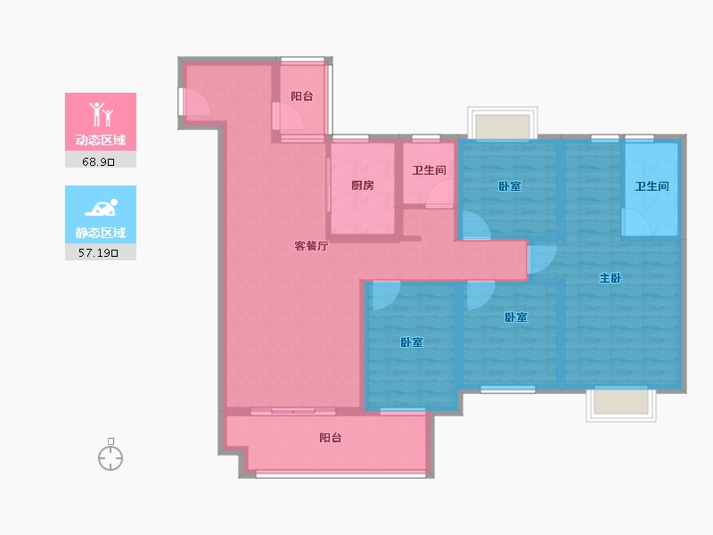 云南省-昭通市-凤凰幸福里-112.00-户型库-动静分区