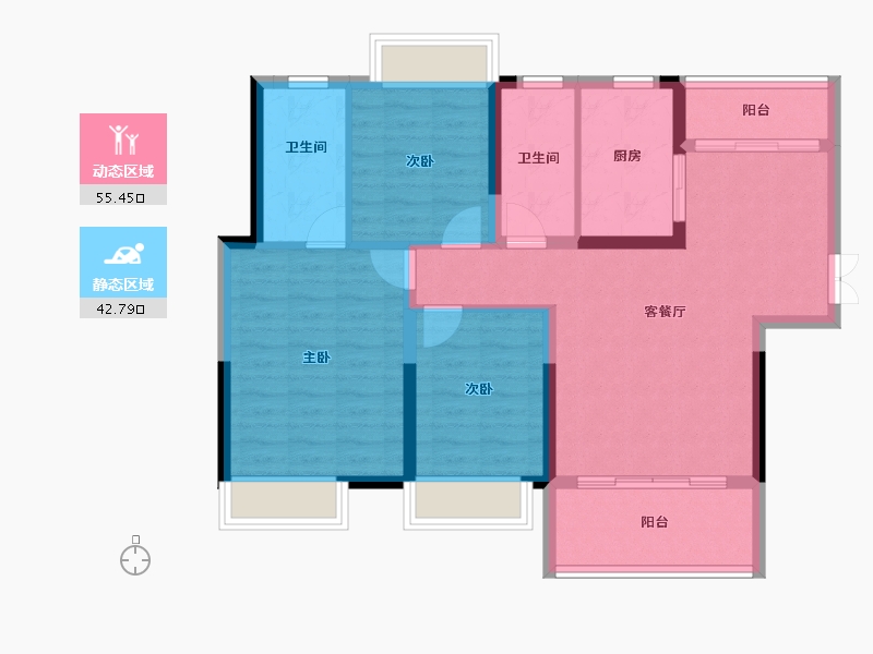 江西省-上饶市-金叶庭院-88.12-户型库-动静分区