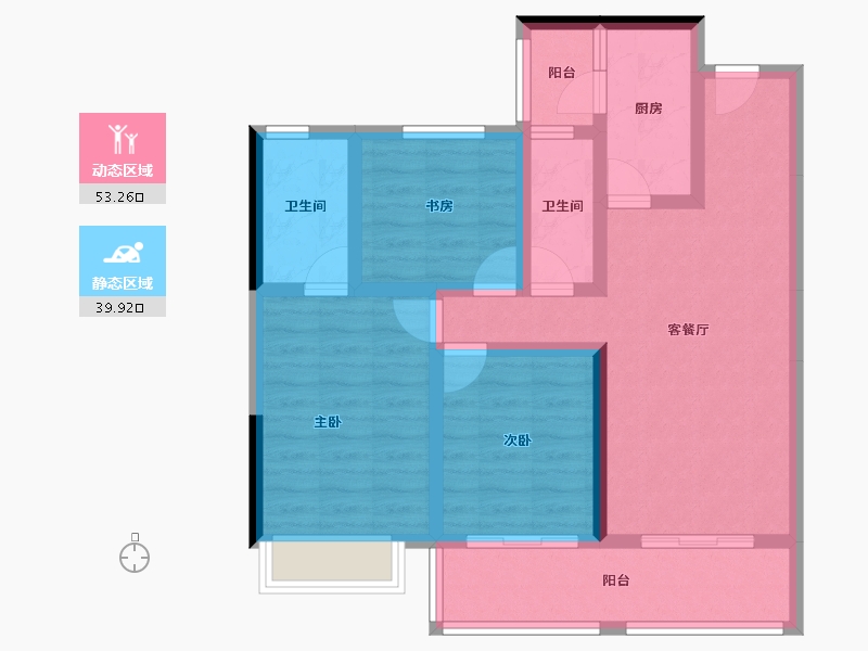 云南省-玉溪市-金科·集美玉溪-81.52-户型库-动静分区