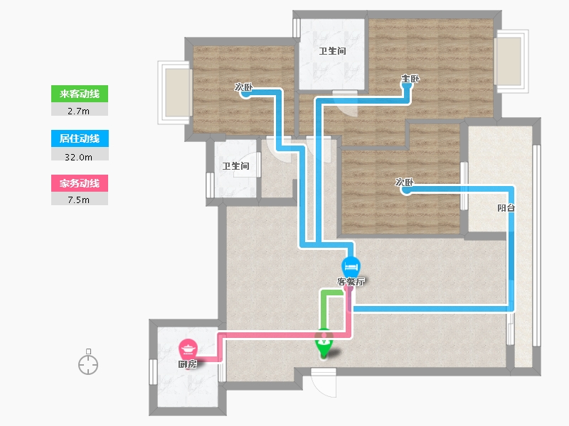 湖北省-武汉市-海赋江城天韵-120.00-户型库-动静线