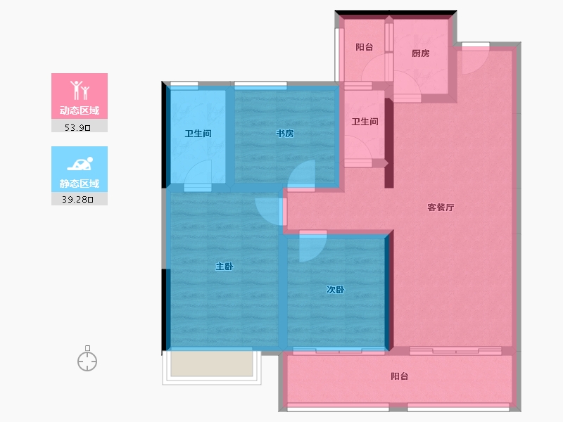 云南省-玉溪市-金科·集美玉溪-82.08-户型库-动静分区