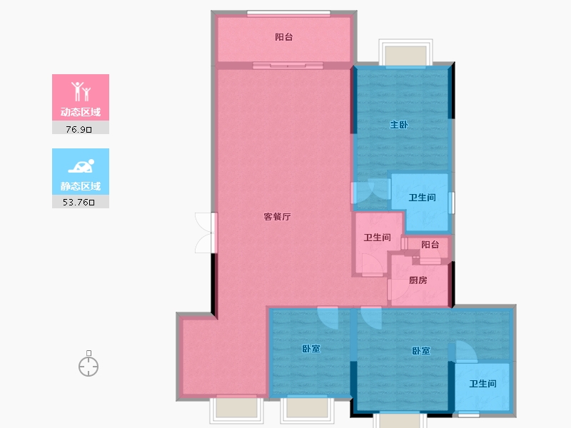 四川省-成都市-堰山河畔1期-128.00-户型库-动静分区