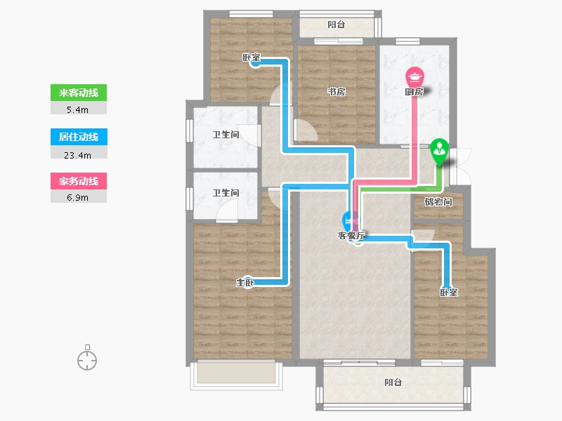 陕西省-延安市-伴山樾谷芳菲里-112.16-户型库-动静线