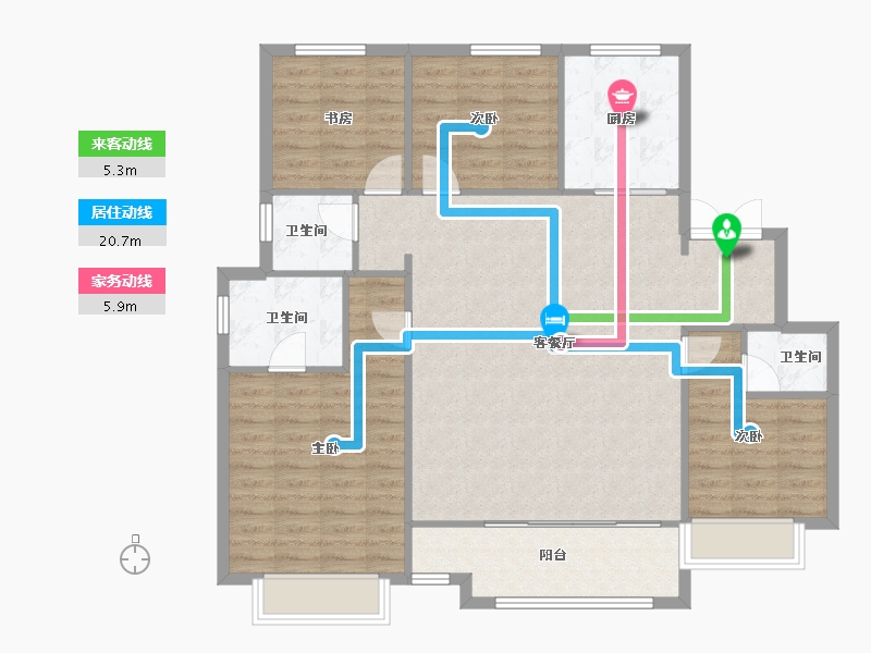 天津-天津市-金科博翠湾-121.00-户型库-动静线