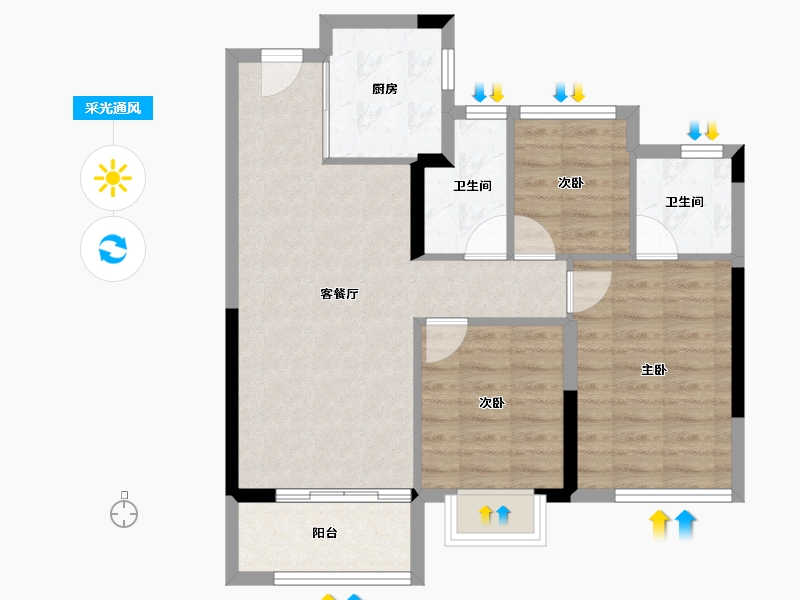 福建省-莆田市-建发文著-71.67-户型库-采光通风