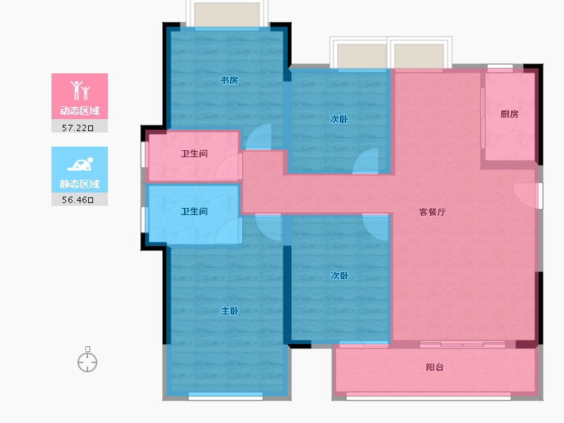 福建省-莆田市-大唐三盛国韵世家三期-102.77-户型库-动静分区