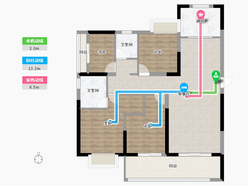 福建省-莆田市-滨海南城府-104.87-户型库-动静线