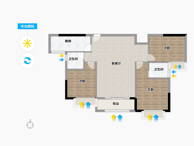 福建省-莆田市-滨海南城府-96.77-户型库-采光通风