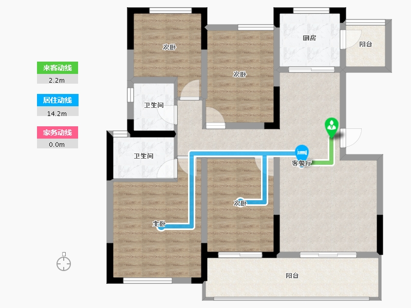 四川省-成都市-经典唐安府-103.97-户型库-动静线