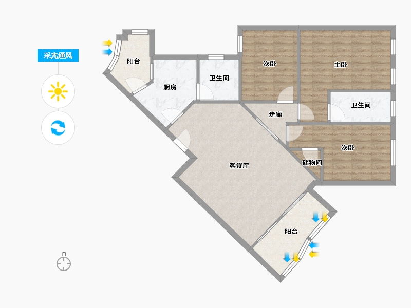 广东省-佛山市-豪兴苑-109.00-户型库-采光通风