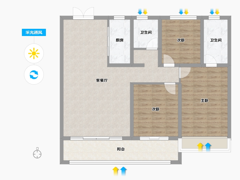 河南省-周口市-永威·东棠-101.61-户型库-采光通风