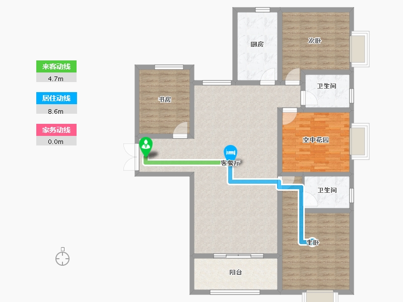 陕西省-渭南市-名门世园-128.00-户型库-动静线