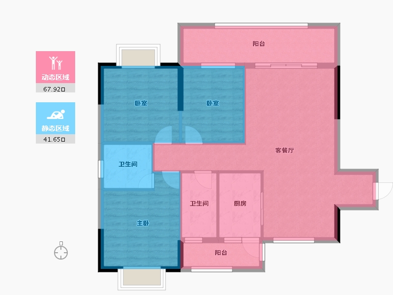 广西壮族自治区-玉林市-天润盛府-98.98-户型库-动静分区