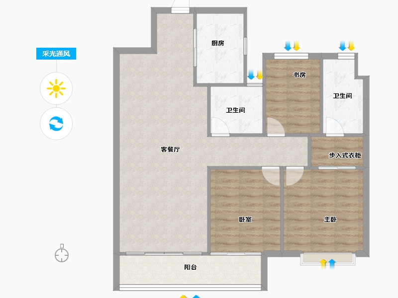 湖北省-武汉市-中交泓园-88.00-户型库-采光通风