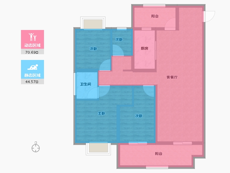 河南省-信阳市-正弘新城-103.03-户型库-动静分区