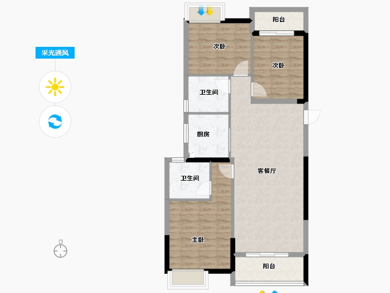 湖北省-武汉市-帝大御琨城-88.00-户型库-采光通风