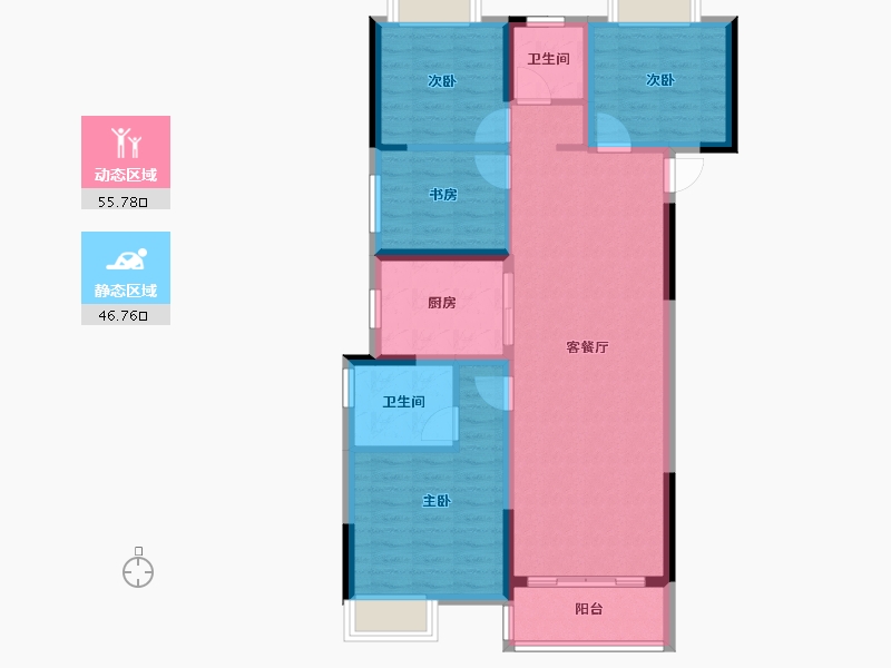 湖北省-武汉市-武汉诺德逸园-91.89-户型库-动静分区