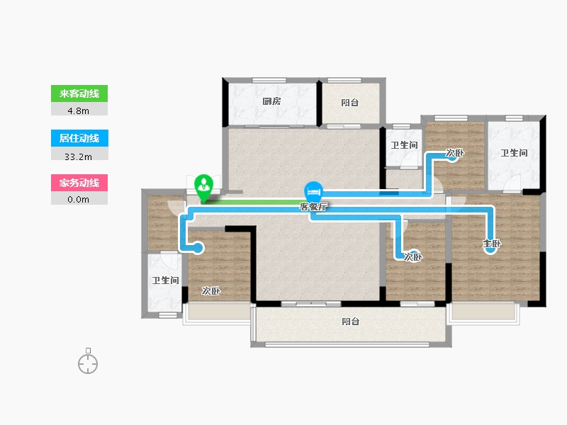 江苏省-南京市-玖宸府-150.40-户型库-动静线