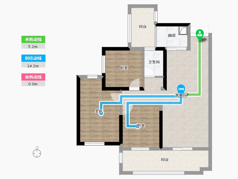 广西壮族自治区-玉林市-万昌现代东方-82.25-户型库-动静线