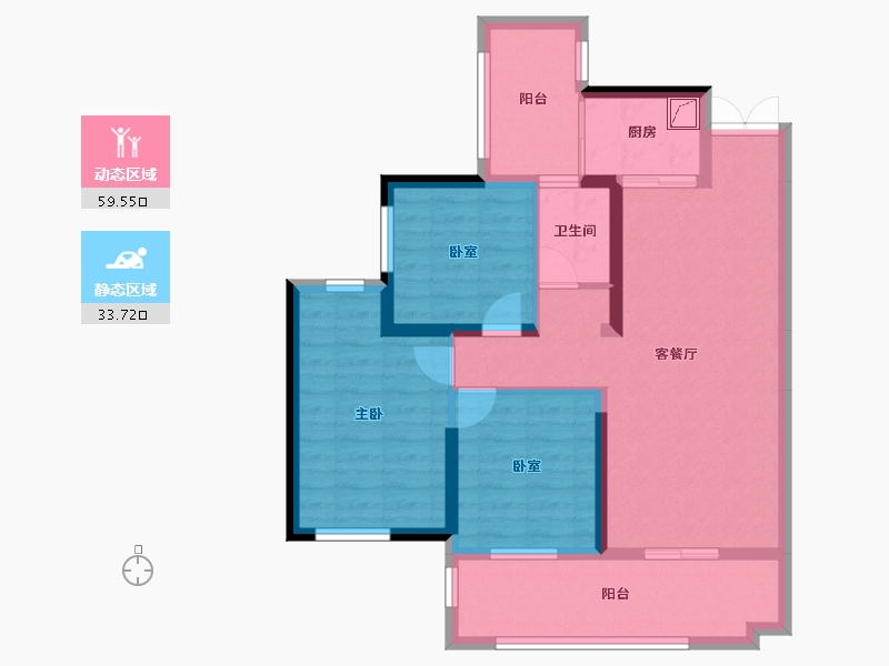 广西壮族自治区-玉林市-万昌现代东方-82.25-户型库-动静分区