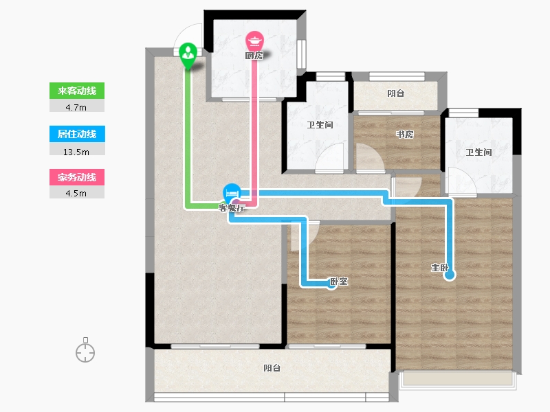 浙江省-温州市-荣安劝学里-82.65-户型库-动静线