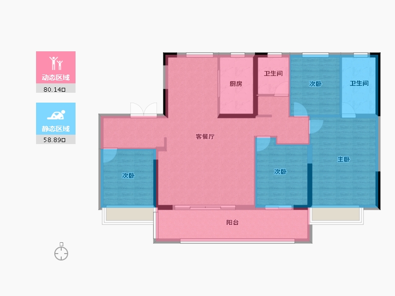 江苏省-南京市-玖宸府-126.39-户型库-动静分区