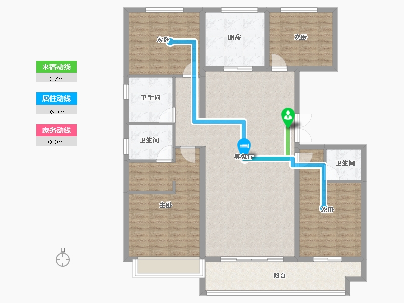 山东省-滨州市-惠众·丽景华庭-136.00-户型库-动静线