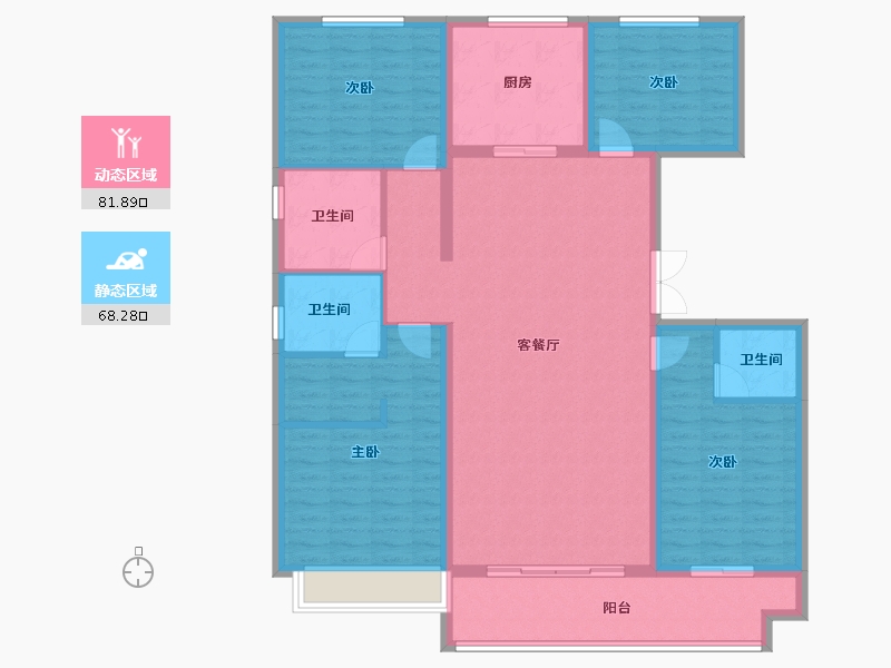 山东省-滨州市-惠众·丽景华庭-136.00-户型库-动静分区