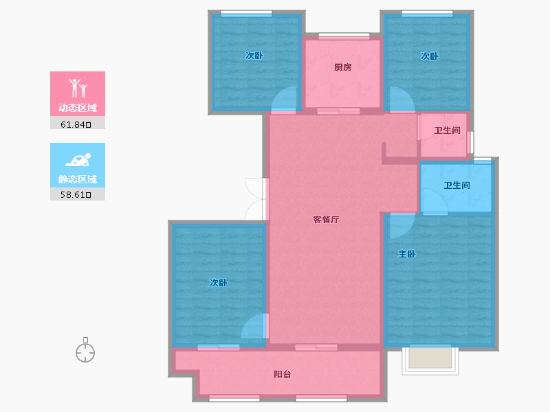 河南省-信阳市-正弘新城-108.34-户型库-动静分区