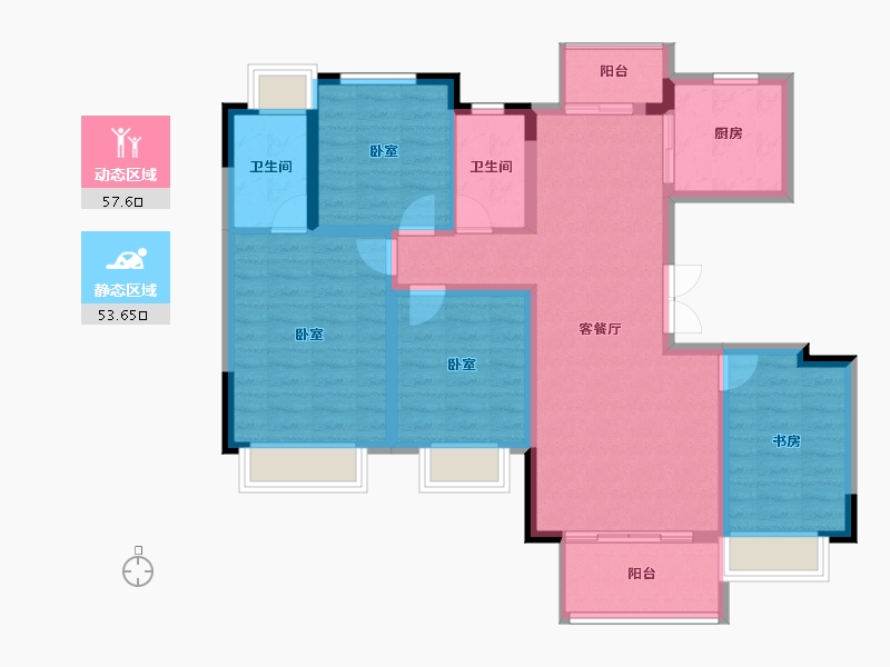 四川省-成都市-电建地产洺悦玺-99.29-户型库-动静分区