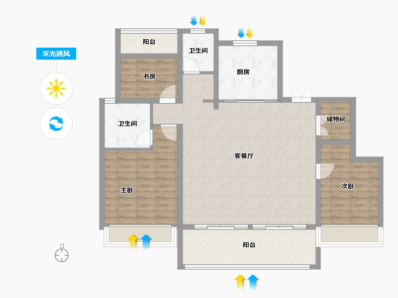 江西省-上饶市-江天农博城天一学府-108.07-户型库-采光通风