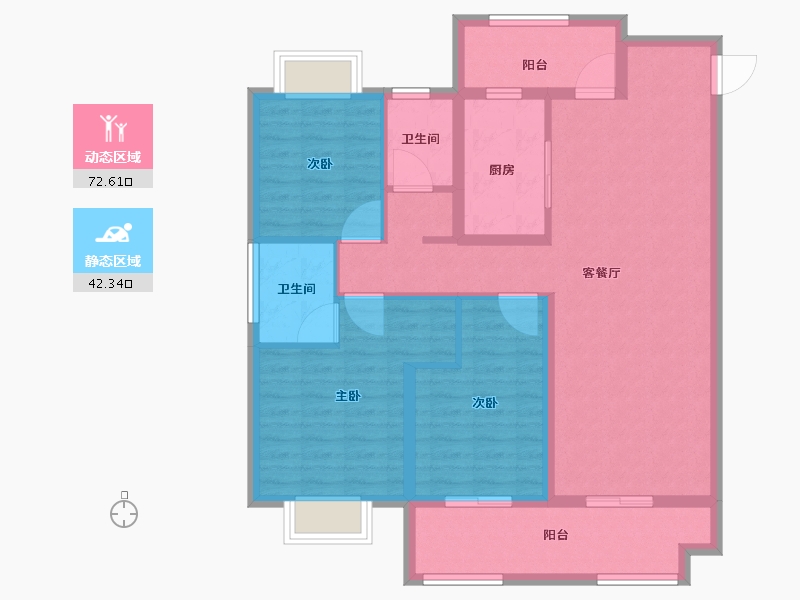 河南省-信阳市-正弘新城-102.97-户型库-动静分区