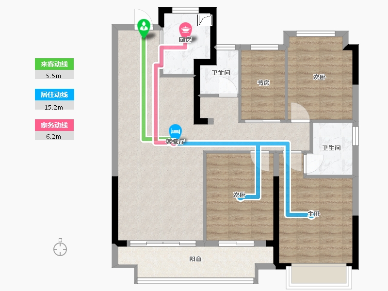 湖北省-武汉市-上坤大都会-92.66-户型库-动静线