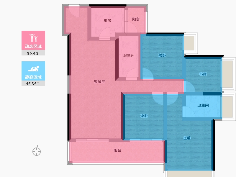 云南省-玉溪市-金科·集美玉溪-92.23-户型库-动静分区