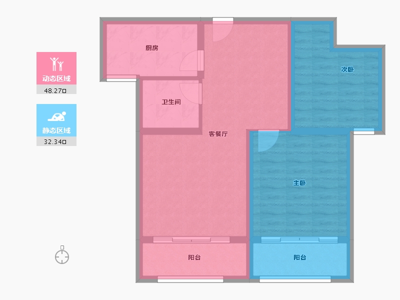 河南省-周口市-景园·盛世华都-71.71-户型库-动静分区